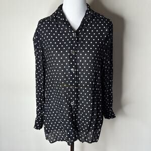 Marzotto Vintage Black and White Polka Dot Blouse